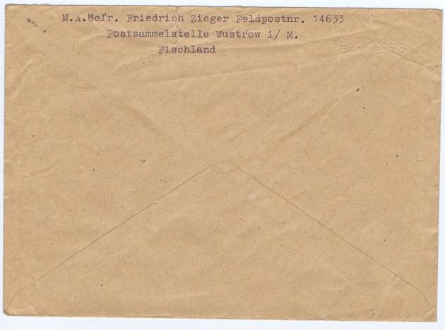 Kriegsmarine, FP-Bf.mit stummen Stpl.10.5.41 nach Wien. Mit Inhalt (maschinengeschriebener Brief). Umschlag mit Prägedruck 