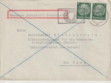 DDP Niederlande, Mi. 484 von Berlin 5.11.40 nach den Haag, mit Briefinhalt