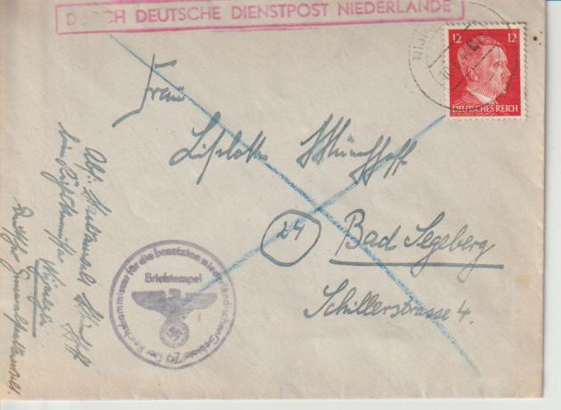 DDP Niederlande, Mi. 788 Nijmegen 10.6.44, DS Der Reichskommissar für die besetzten niederländischen Gebiete
