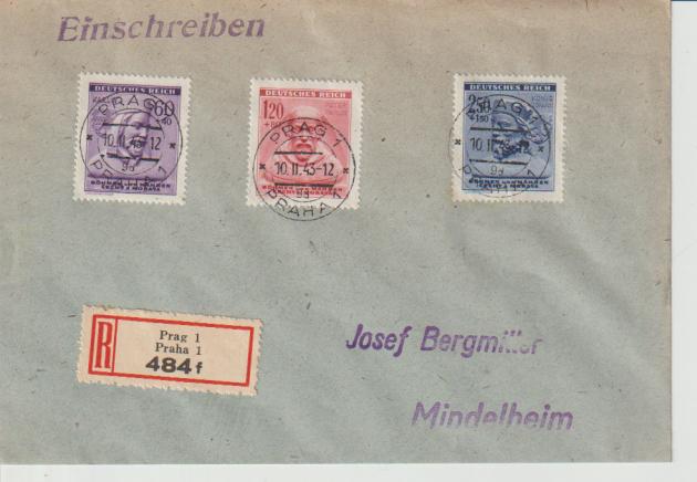 Mi. 114/16, R-Prag - Mindelheim, 10.II.43