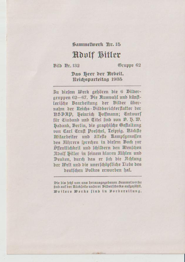 Das Heer der Arbeit. Reichsparteitag 1935, Bild Nr. 173, Sammelwerk Nr. 15, Adolf Hitler
