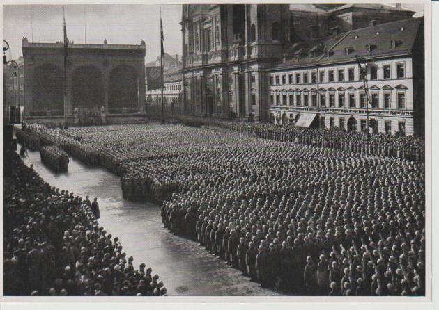 Erste Rekrutenvereidigung des Volksheeres an der Feldherrnhalle in München am 7. November 1935, Bild Nr. 145, Sammelwerk Nr. 15, Adolf Hitler