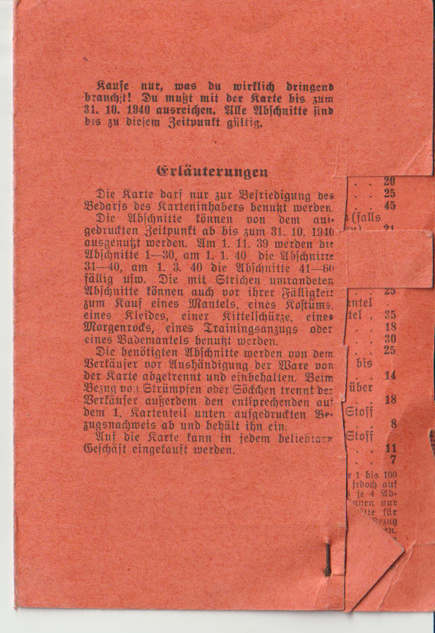 Reichskleiderkarte, Prebensdorf