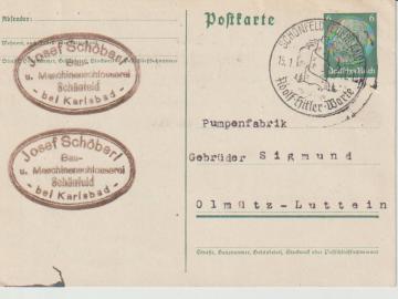 P 226 I, Schönfeld/Egerland/Adolf-Hitler-Warte, 13.1.41