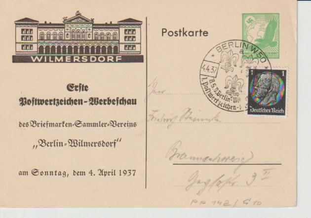 PP, 1. Postwertz.-Werbeschau, Berlin 1937, SST