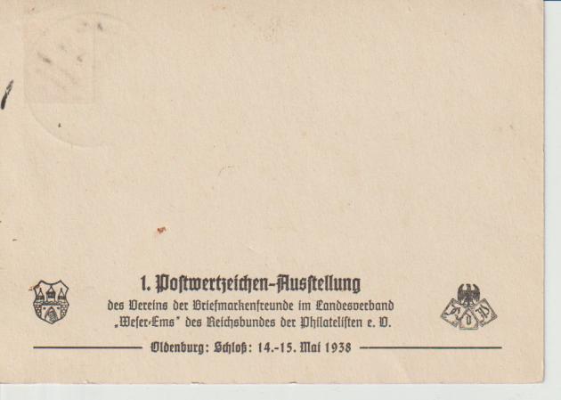 PP, 44. Deutscher Phil.Tag 1938, SST Oldenburg/Oldbg. 14.5.38