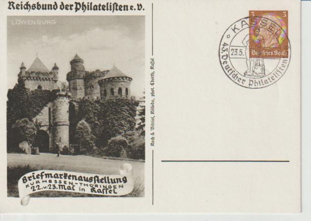 PP, Briefmarken-Ausst. Kassel, SST 23.5.37