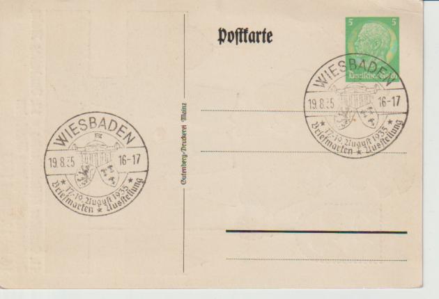 PP, 41. Deutscher Phil.Tag, SST Wiesbaden 19.8.35 (5 Pfg. Hindenburg)