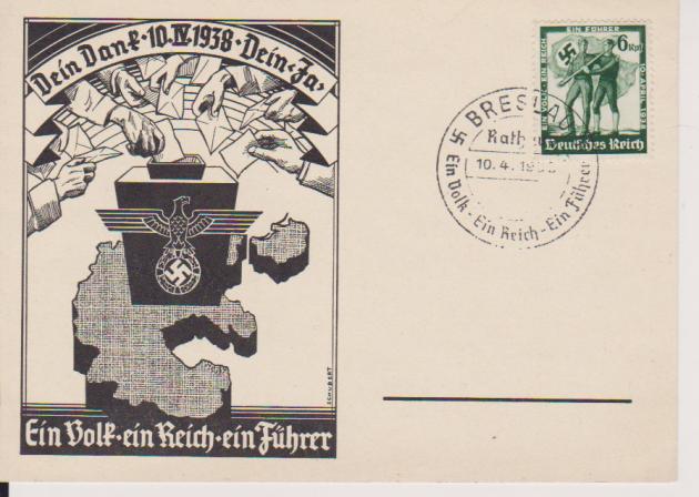 PK Dein Dank / Dein Ja / 10.IV.1938, SST Breslau/Rathaus, 10.4.38