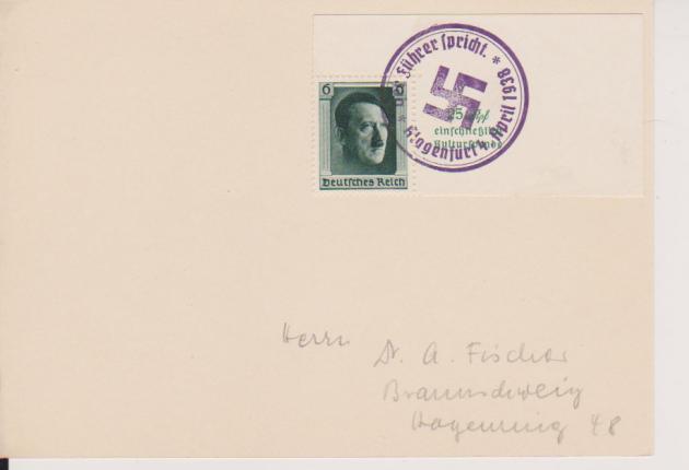 Klagenfurt, 4. April 1938, Der Führer spricht, Mi. 648 Blockrand