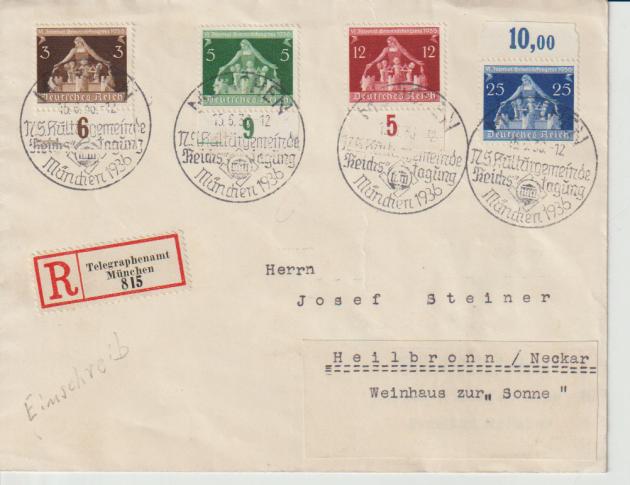 SST, München, R-Brief, Reichstagung NS-Kulturgemeinde, Mi. 617/20, 15.6.36