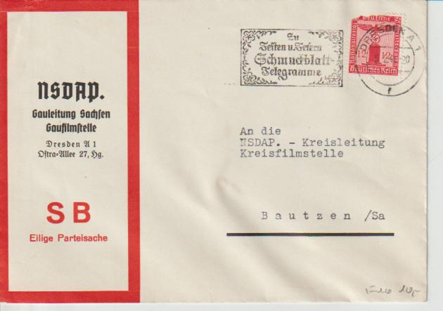 DienstU NSDAP Gauleitung Sachsen, Dresden 5.2.41, Mi. Dienst 150 (Mgl.)