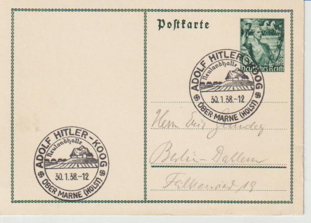P 267, SST Adolf Hitler-Koog über Marne/Holst., 30.1.38