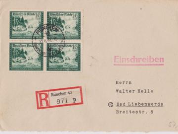 Mi. 891 (4er), R-München 22.8.44