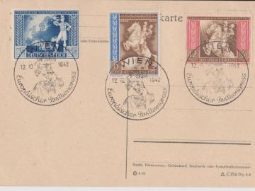 Mi. 820/22, SST Wien 12.10.42, Europäischer Postkongress
