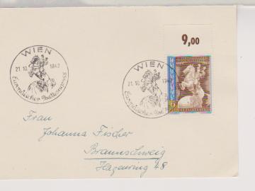 SST  Wien, 21.10.42, Europäischer Postkongress, Mi. 821