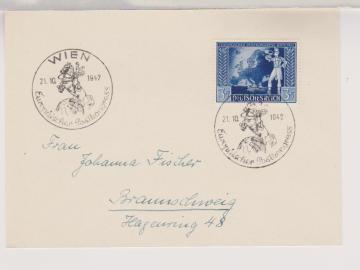 SST  Wien, 21.10.42, Europäischer Postkongress, Mi. 820